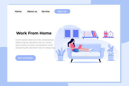Unique modern flat design concept of Work From Home for website and mobile apps. easy to edit and customizeのイラスト素材