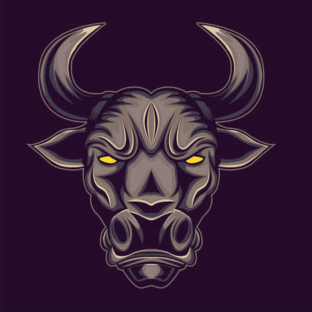 Bull head mascot. Buffalo logo.の写真素材