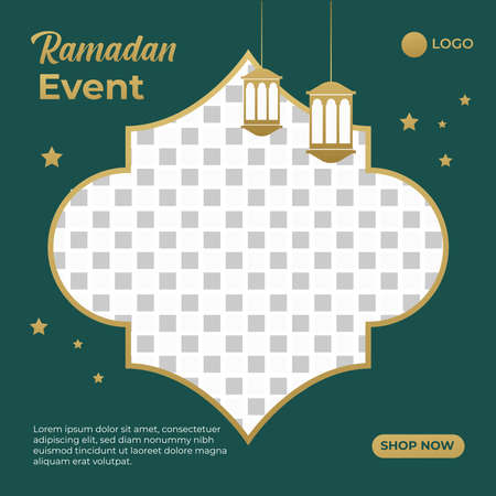 Ramadan sale social media post template banners ad. Editable vector illustration.のイラスト素材