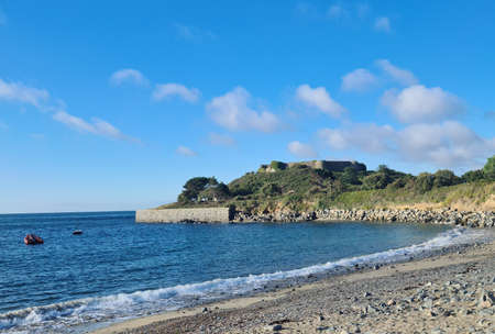 Bordeaux Harbour, Vale Castle, Guernsey Channel Islandsのeditorial素材