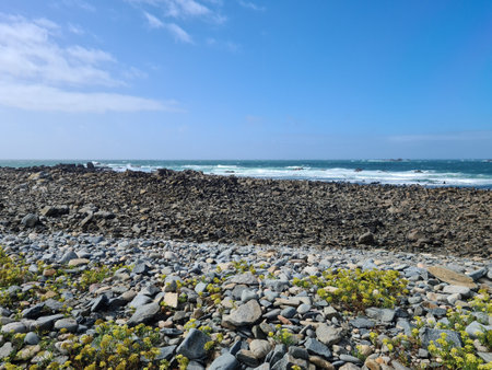 Portinfer Beach, Guernsey Channel Islandsの写真素材