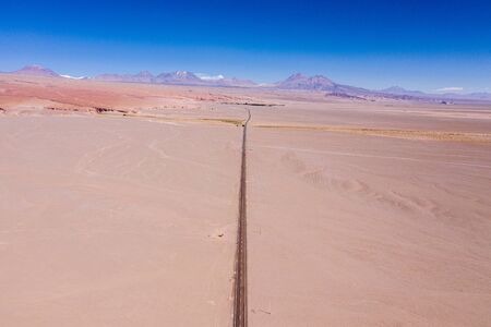 San Pedro de Atacama, Antofagasta - Chile. Desert. Andes Range & Route 23の写真素材