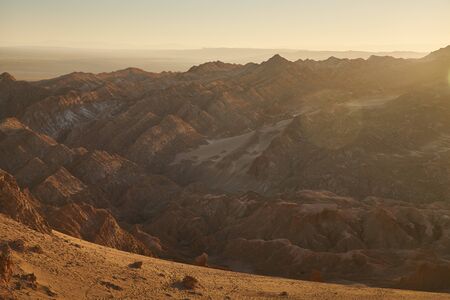 Death and Moon Valley views and Sunset at San Pedro de Atacama, Antofagasta - Chile. Desert. Andes.の写真素材