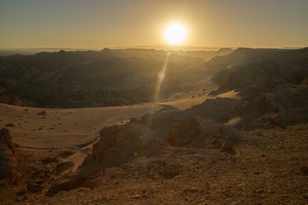 Death and Moon Valley views and Sunset at San Pedro de Atacama, Antofagasta - Chile. Desert. Andes.の写真素材