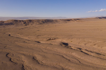 Aerial Andes Range and Route 23 - Miscanti Lagoon and Red Rock
