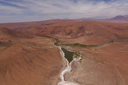 Aerial 360 PANORAMIC at Antofagasta - Chile. Desert.
