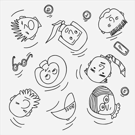 Heads will roll. Business idiom. Metaphorical saying.のイラスト素材