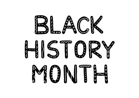 Black history month. Hand drawn text on white background.のイラスト素材