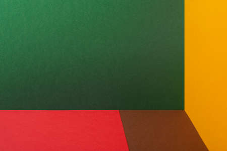 Black history month colors background. Red, green and yellow paper cut abstract composition. Copy space for text.の写真素材