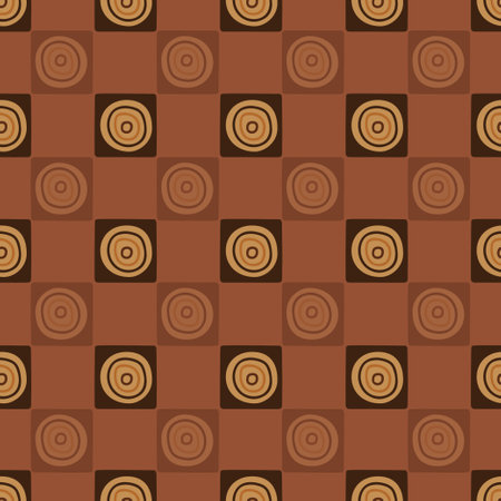 Ethnic Seamless Pattern with geometric Tribal style elements in brown colours.のイラスト素材