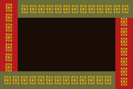 Text frame hand drawn template. Decorative border with folk or ethnic style design elements. For Black history month.のイラスト素材