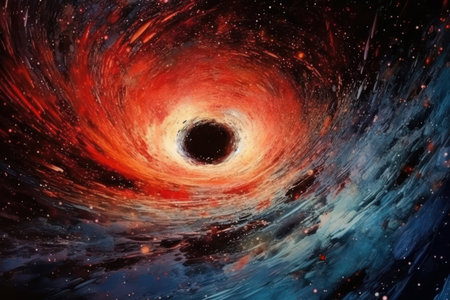 Black hole. Created using generative Al tools. Abstract space.の素材