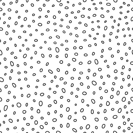 Dots seamless pattern, small hand drawn outline circles on white backgroundのイラスト素材