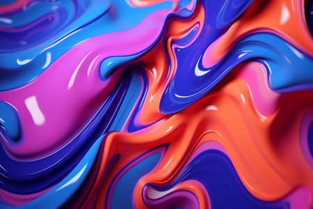 Vibrant Colored Paint Splashes Captured Mid-Air Against Dark Backgroundの写真素材