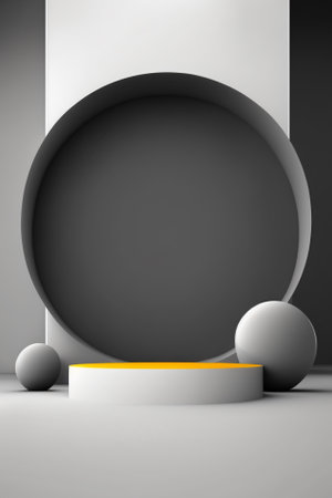 Abstract minimal scene with geometric shapes. 3d rendering.の素材