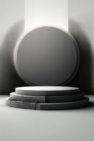 Abstract scene podium mockup. Award ceremony concept. 3d renderの素材
