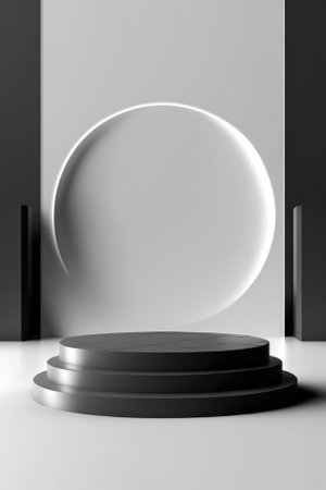 Abstract scene podium mockup. Award ceremony concept. 3d renderの素材