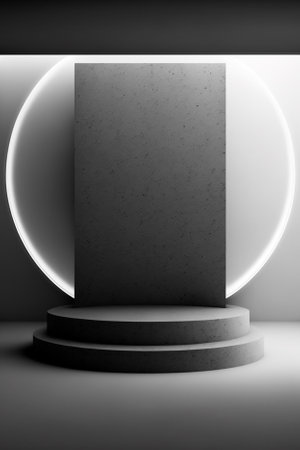 Abstract scene podium mockup. Award ceremony concept. 3d renderの素材