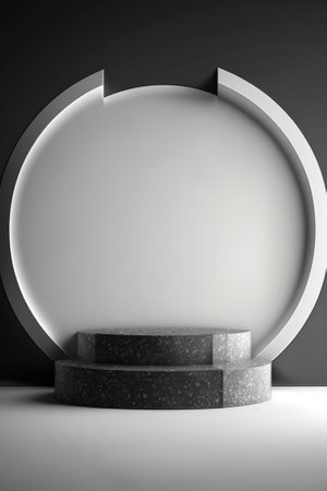 Abstract scene podium mockup. Award ceremony concept. 3d renderの素材