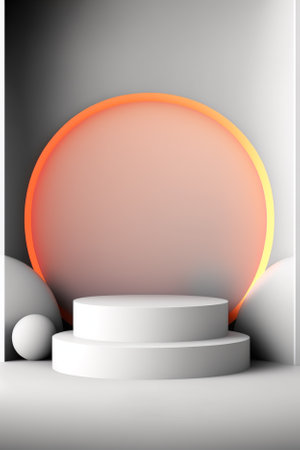 Abstract scene podium mockup. Award ceremony concept. 3d renderの素材