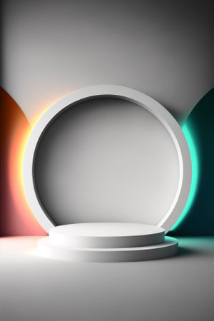 Abstract scene podium mockup. Award ceremony concept. 3d renderの素材