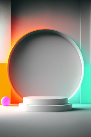 Abstract scene podium mockup. Award ceremony concept. 3d renderの素材