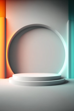 Abstract scene podium mockup. Award ceremony concept. 3d renderの素材