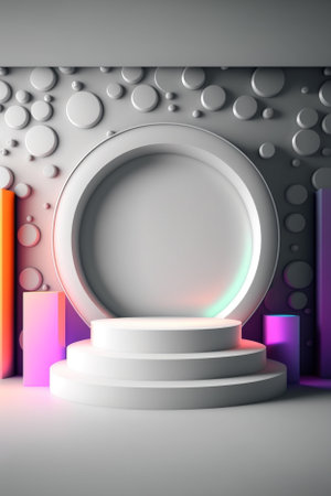 Abstract scene podium mockup. Award ceremony concept. 3d renderの素材