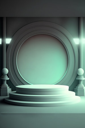 Abstract scene podium mockup. Award ceremony concept. 3D renderingの素材