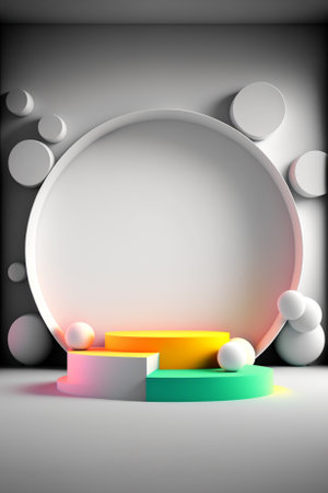 3d abstract background with round podium. vector illustration for your designの素材