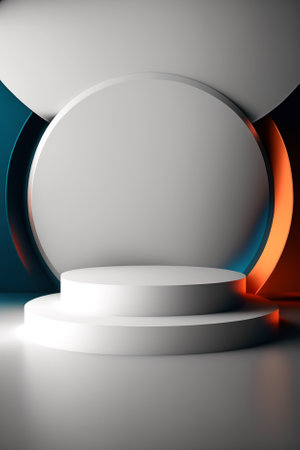 Abstract scene podium mockup. Award ceremony concept. 3d renderの素材