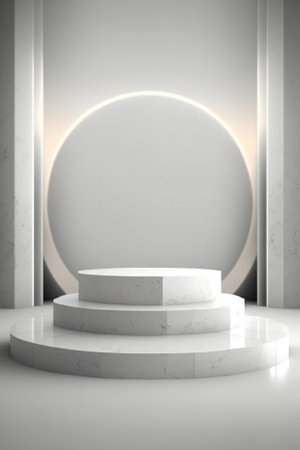 Abstract scene podium mockup. Award ceremony concept. 3d renderの素材