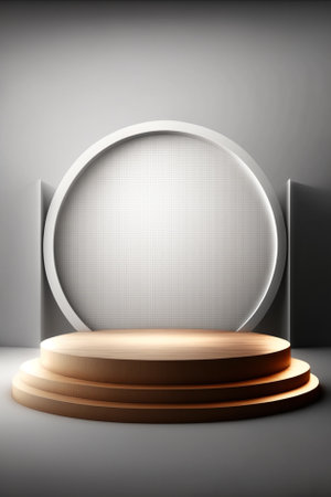 Abstract scene podium mockup. Award ceremony concept. 3d renderの素材