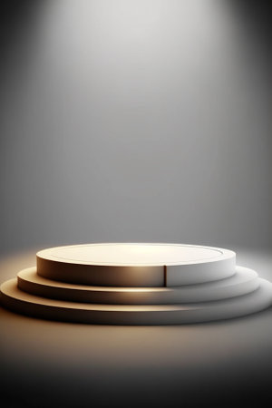 Abstract scene podium mockup. Award ceremony concept. 3d renderの素材