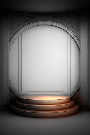 Abstract scene podium mockup. Award ceremony concept. 3D renderingの素材