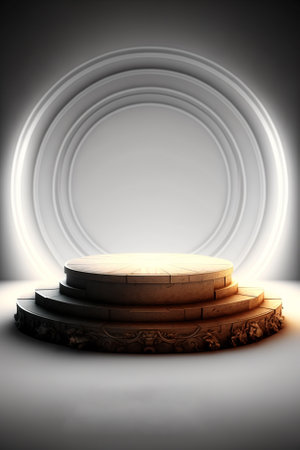 Abstract scene podium mockup for Award ceremony. Award ceremony concept. 3d renderingの素材