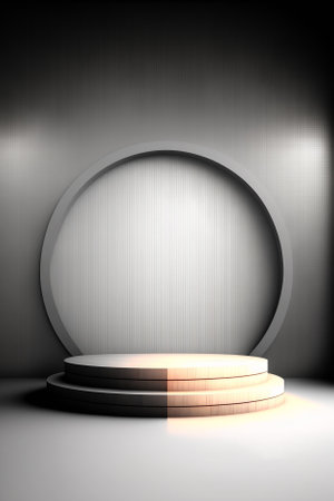 Abstract scene podium mockup. Award ceremony concept. 3d renderの素材