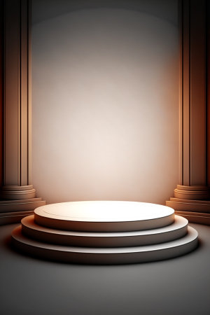 Abstract scene podium mockup. Award ceremony concept. 3D renderingの素材