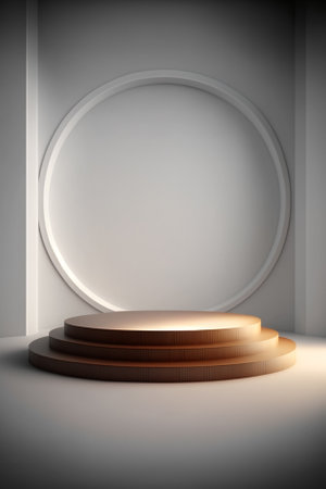 Abstract scene podium mockup. Award ceremony concept. 3d renderの素材