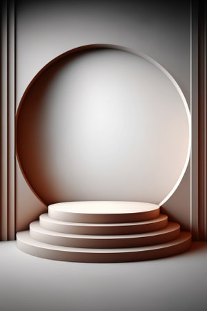 Abstract scene podium mockup. Award ceremony concept. 3d renderの素材