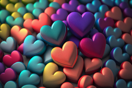 Heart background. 3D illustration. 3D CG. high resolution.の素材