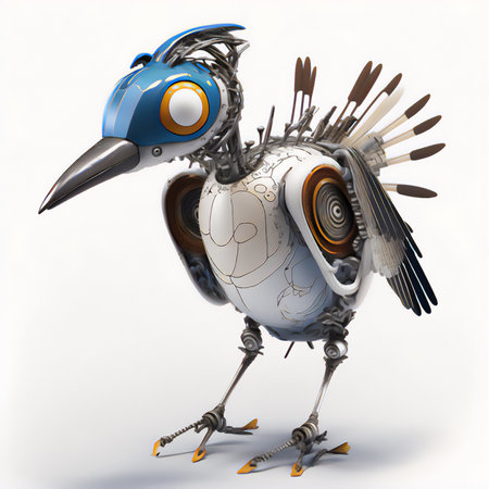 Robot made of metal and plastic. 3d render illustration.の素材