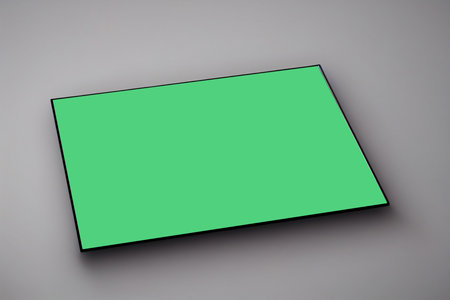 Tablet with green screen isolated on gray background. 3d renderingの写真素材