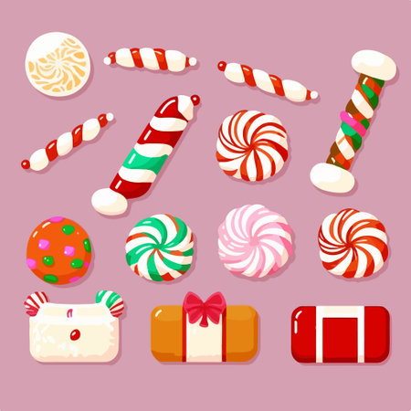 Set of candies and lollipops. vector illustration.のイラスト素材