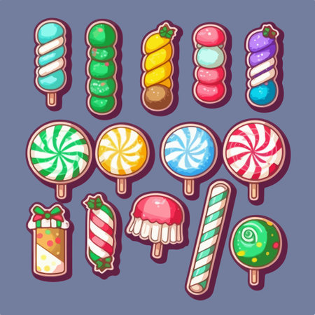 Cartoon lollipops and candies. vector illustration.のイラスト素材