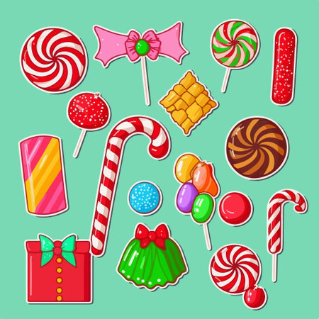 Set of candies and lollipops. vector illustration.のイラスト素材
