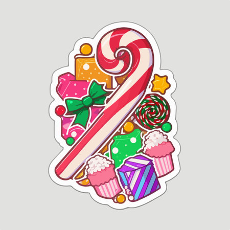 Candy canes and lollipops. vector illustration.のイラスト素材