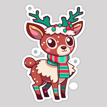 Cute reindeer with christmas decoration. vector illustration.のイラスト素材