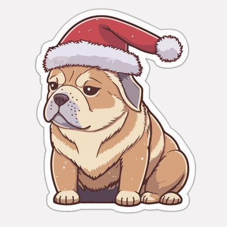 Cute dog in santa hat. vector illustration. EPS 10のイラスト素材