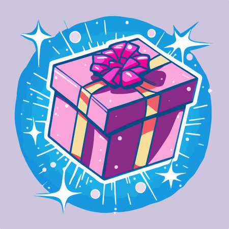 gift box with bow. Vector illustration of a gift box.のイラスト素材